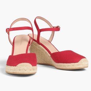 Stuart Weitzman Mykonos canvas wedges espadrilles